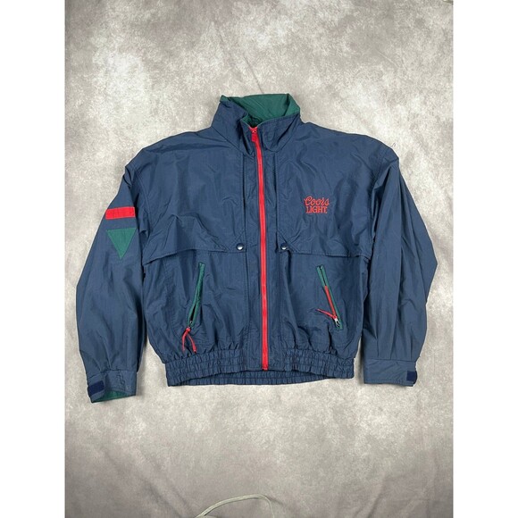 Vintage Coors Light Full Zip Windbreaker Jacket Size XL Swingster Blue - Picture 1 of 9